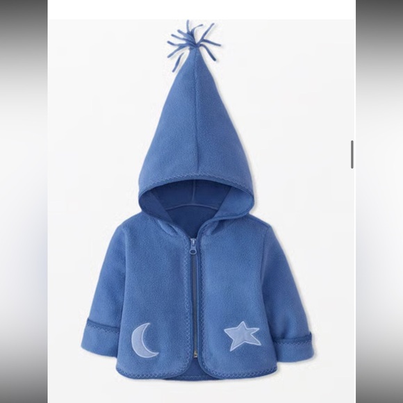 Hanna Andersson Other - Hanna Andersson* Blue Hooded Baby Jacket with Star and Moon